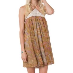 O'Neill Boho Vadalla Halter Dress with Crochet Detail